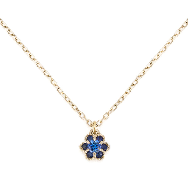 “fleurs”Blue sapphire Necklaceブルーサファイアネックレス（1332C）