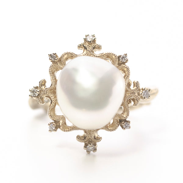 628D “CRADLE” Pearl ring – AbHeri オンラインショップ