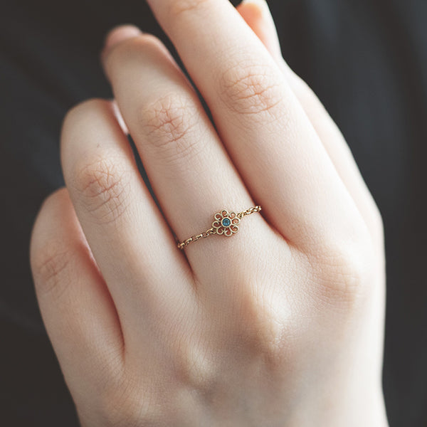 アベリ チェーンリング エメラルド ルビー バースストーン Birthstone Chain-Ring バースストーンチェーンリング （1544K