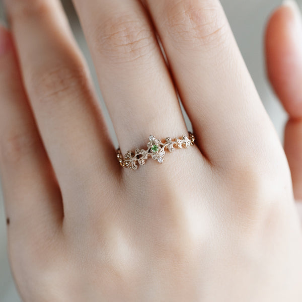 1477B（Web限定）“Arabesque” Demantoid Garnet chain-ring