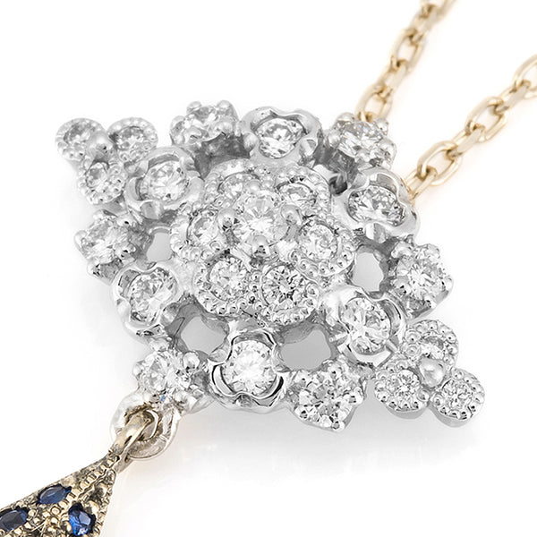 fleurs” Blue sapphire Necklace ブルーサファイアネックレス （1328C