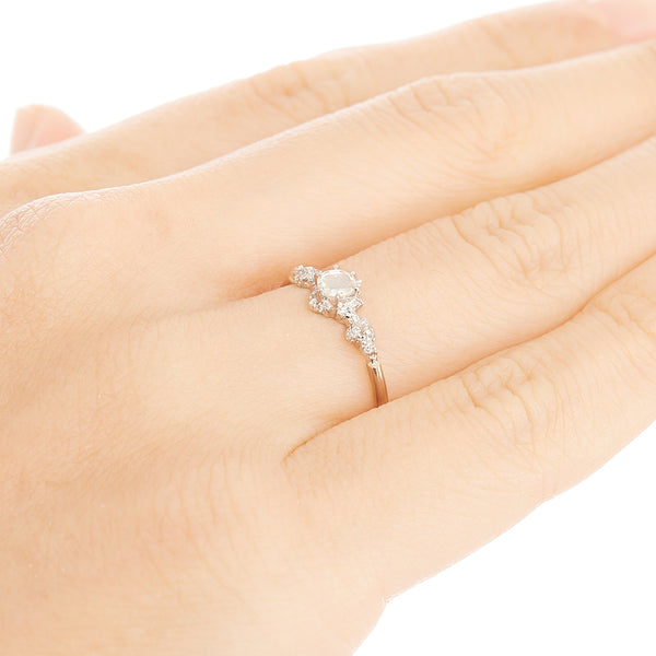 abheri calyx ローズカット ダイヤモンド リング k18 プラチナ abheri calyx ローズカット ダイヤモンド リング k18 プラチナ