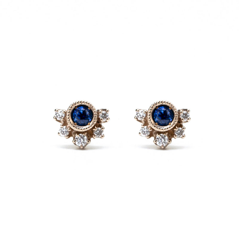 1012B “Clair de lune” Blue sapphire pierced-earrings – AbHeri