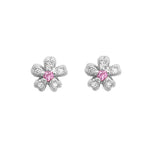 “sakura”<br>Pink Sapphire Earrings<br>ピンクサファイアピアス<br>（1252B）