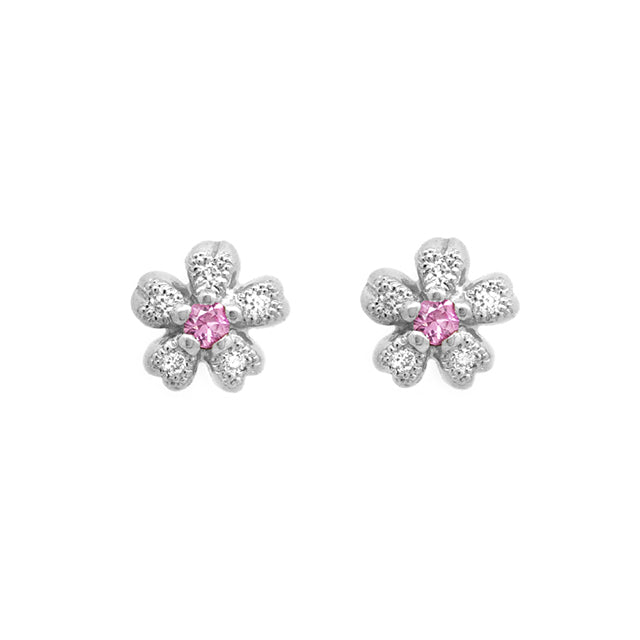 “sakura”<br>Pink Sapphire Earrings<br>ピンクサファイアピアス<br>（1252B）