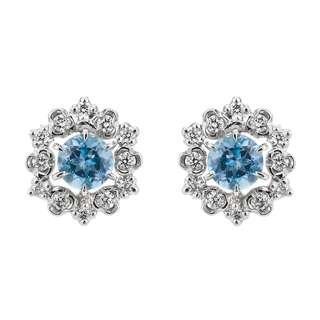 “reticella”<br>Aquamarine Earrings<br>アクアマリンピアス<br>（1105C）