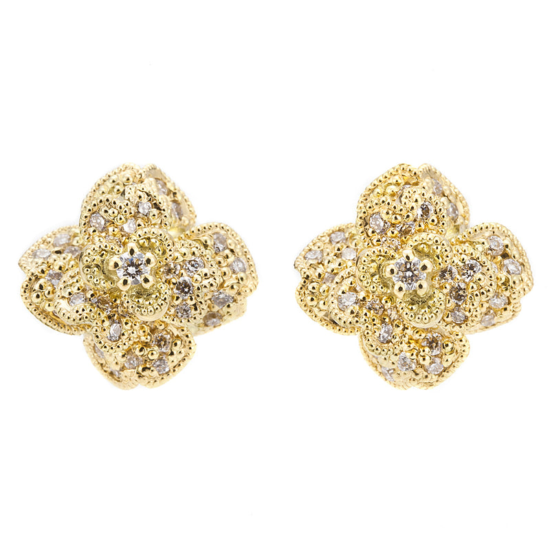 1214A “UNDER THE ROSE” Diamond pierced-earrings – AbHeri 