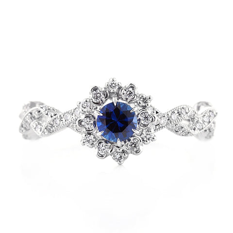 “Wreath” Blue Sapphire Ring ブルーサファイアリング（1109B）