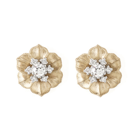 1488A ダイヤモンドピアス “Gardenia” Diamond pierced-earrings 