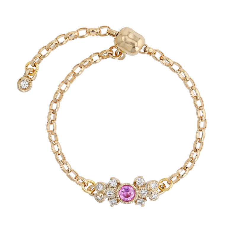 Pink Sapphire Chain-ring<br>ピンクサファイアチェーンリング<br>（1510C）