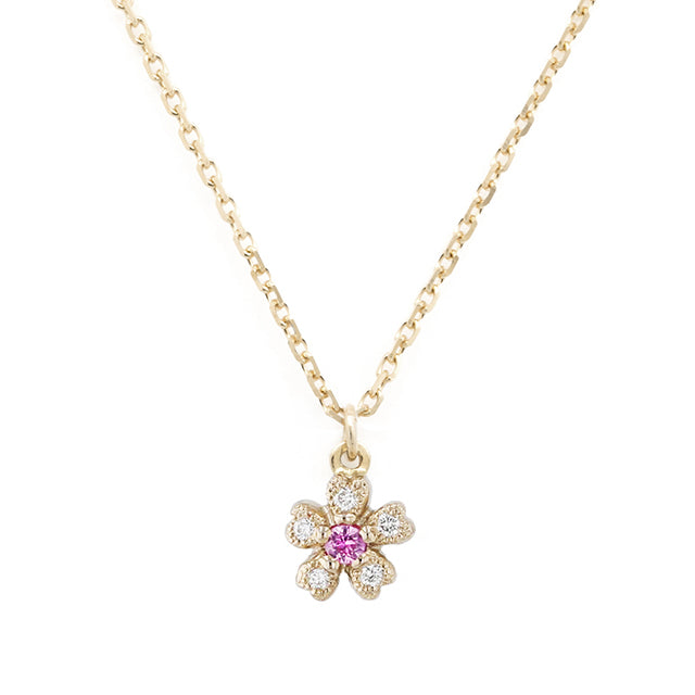 “sakura”<br>Pink Sapphire Necklace<br>ピンクサファイアネックレス<br>（1253B）