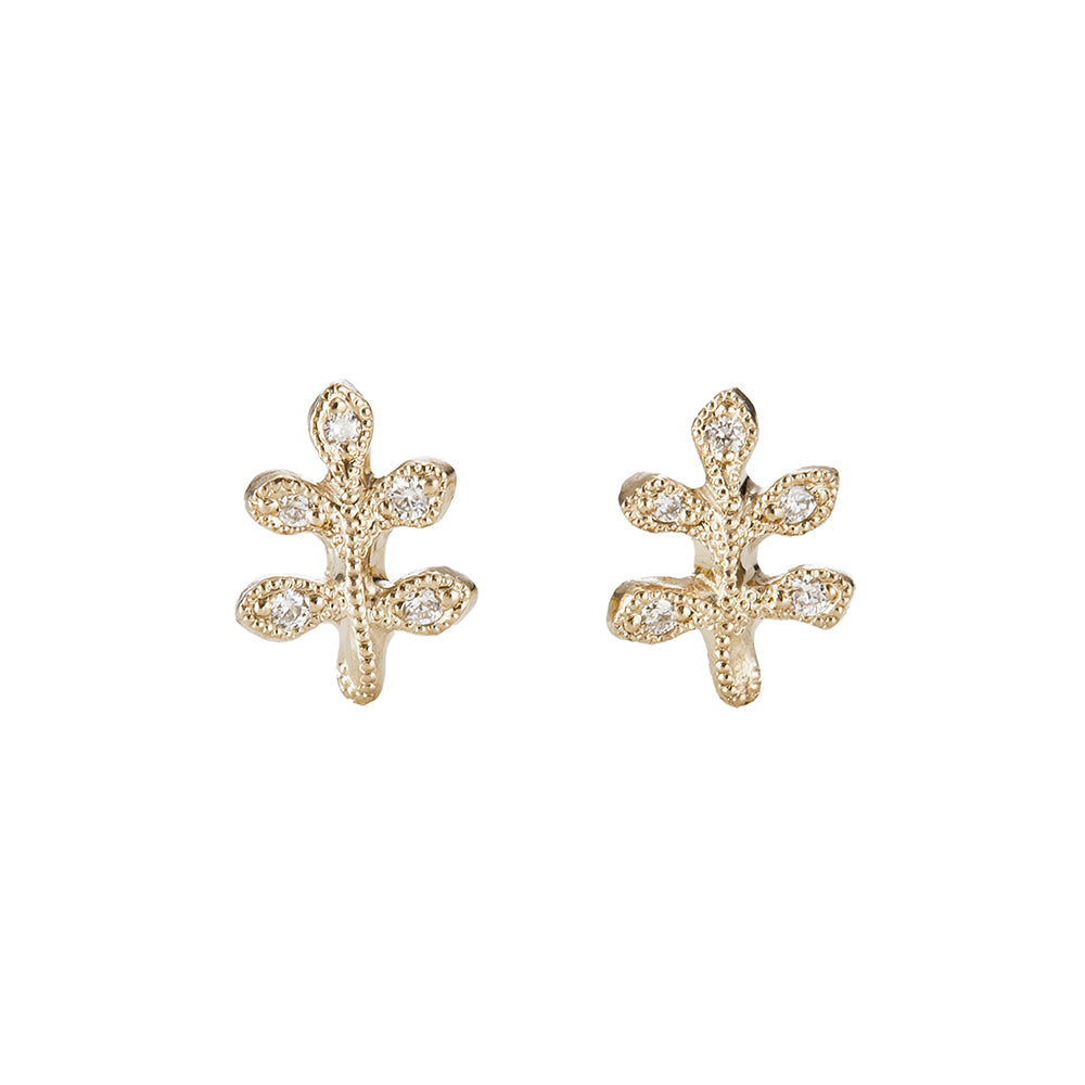 1087A “Olive” Diamond pierced-earrings – AbHeri オンラインショップ