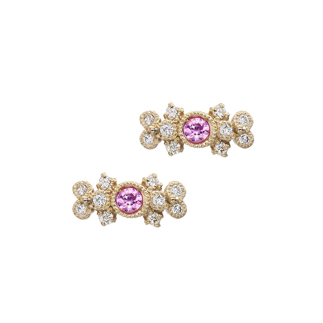 ”bow”<br>Pink Sapphire Earrings<br>ピンクサファイアピアス<br>（1509C）