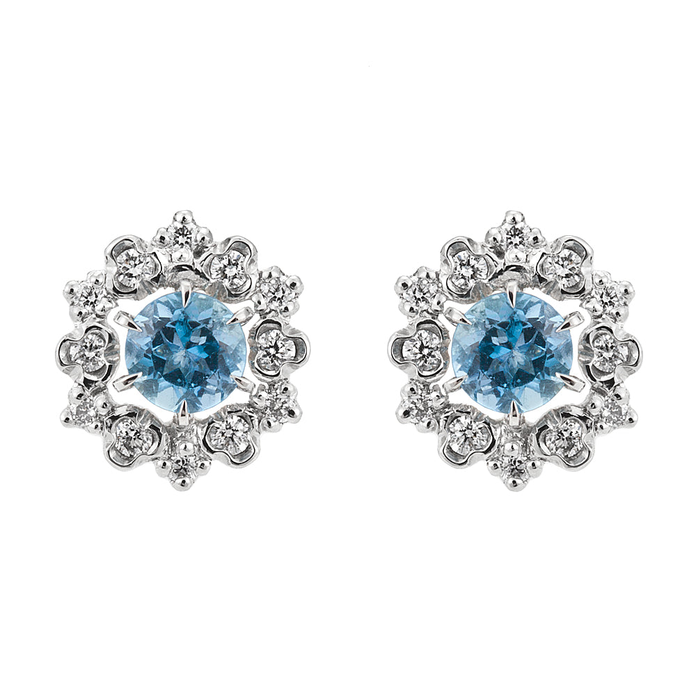 “reticella”Aquamarine Earringsアクアマリンピアス（1105C）