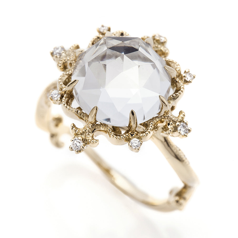 628B “CRADLE” White topaz ring – AbHeri オンラインショップ