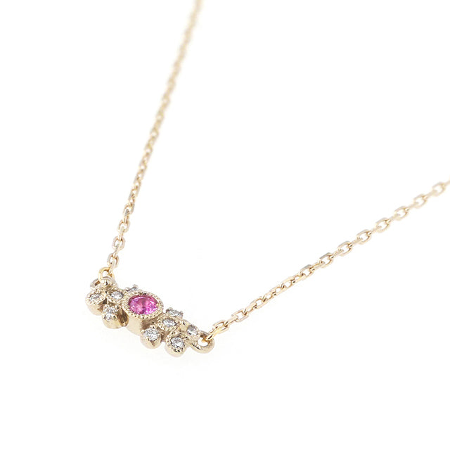 ”bow”<br>Pink Sapphire Necklace<br>ピンクサファイアネックレス<br>（1508C）