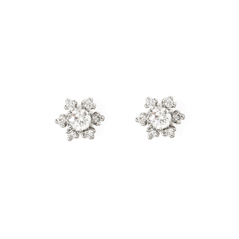 1488A ダイヤモンドピアス “Gardenia” Diamond pierced-earrings 