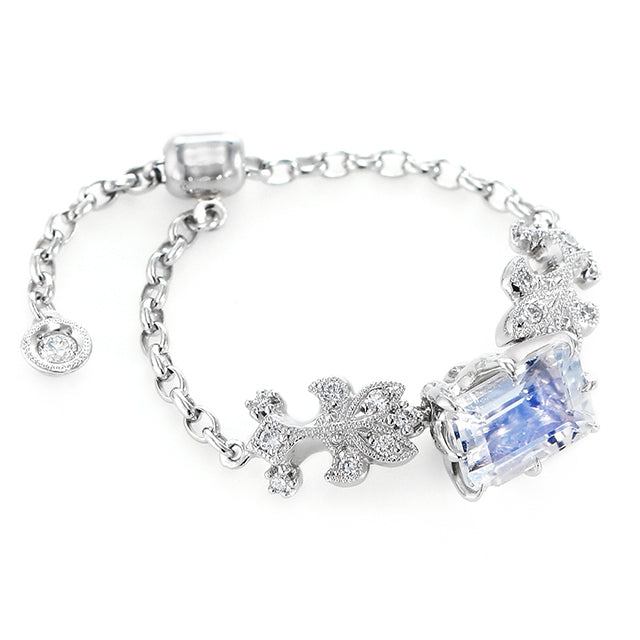 アベリ　アクアマリン　ダイヤモンドチェーンリング Aquamarine Chain-Ring アクアマリンチェーンリング （269X） – AbHeri