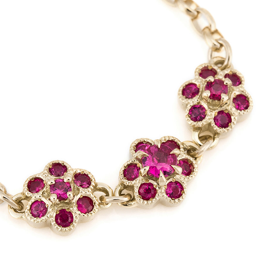 yoshinob 花モチーフ チェーンリング fleurs” Ruby Chain-Ring ルビーチェーンリング （1331B） – AbHeri