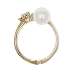 “Anemone”<br>Akoya Pearl Diamond Ring<br>アコヤパールダイヤモンドリング<br>（1516A）