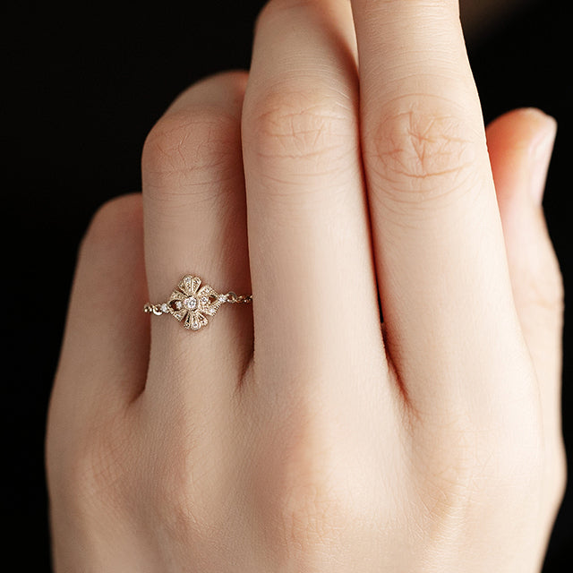 gleam of dawn” Diamond Chain-Ring ダイヤモンドチェーンリング