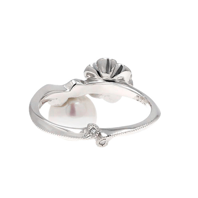 “Anemone”<br>Akoya Pearl Diamond Ring<br>アコヤパールダイヤモンドリング<br>（1516B）