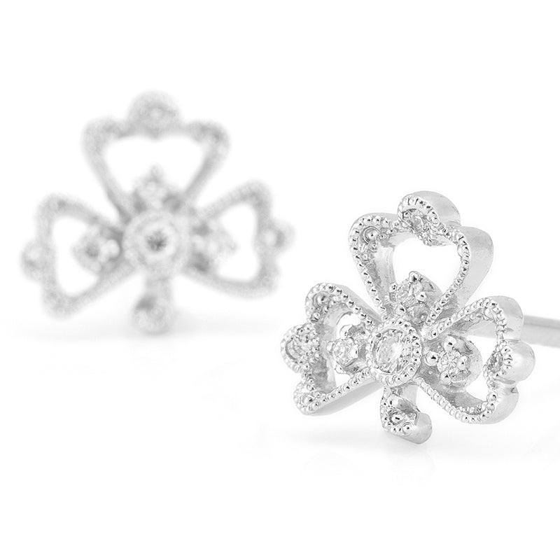 “Trois Feuilles”<br>Diamond Earrings<br>ダイヤモンドピアス<br>（1047A） abheri-jpstore