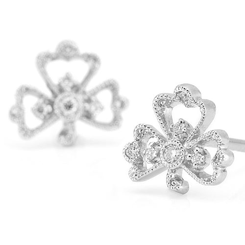 “Trois Feuilles”<br>Diamond Earrings<br>ダイヤモンドピアス<br>（1047A）