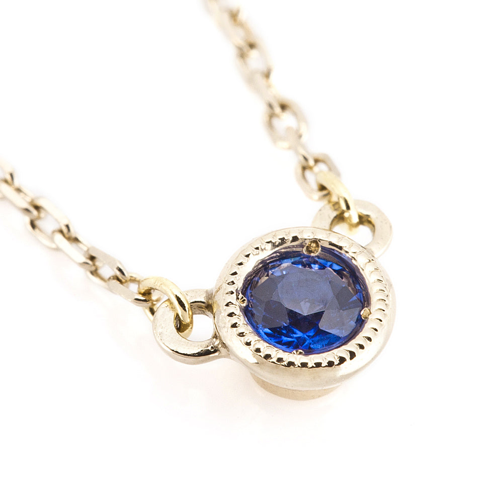 青色石約0125ct962.K10WG ネックレス 青系 ブルー Necklace 1.6g