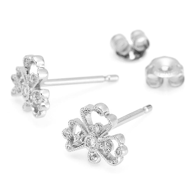 “Trois Feuilles”<br>Diamond Earrings<br>ダイヤモンドピアス<br>（1047A）