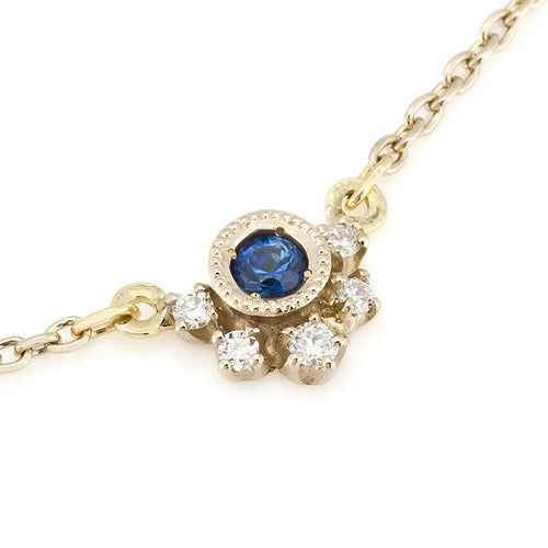 “Clair de lune”<br>Blue Sapphire Necklace<br>ブルーサファイアネックレス<br>（1011B） abheri-jpstore