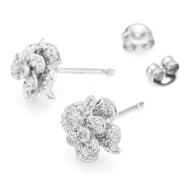 “Under the Rose”<br>Diamond Earrings<br>ダイヤモンドピアス<br>（1213A）