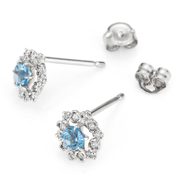 “reticella”<br>Aquamarine Earrings<br>アクアマリンピアス<br>（1105C）