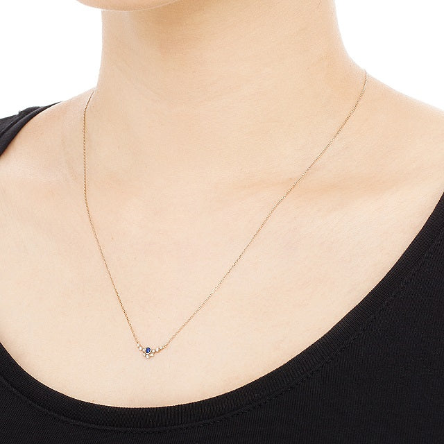 “Clair de lune”<br>Blue Sapphire Necklace<br>ブルーサファイアネックレス<br>（1015B）
