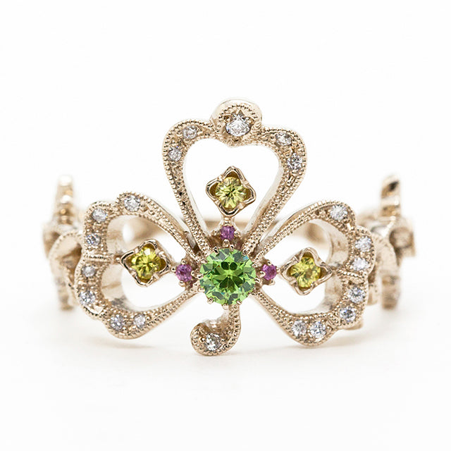 “Trois Feuilles”<br>Demantoid Garnet Ring<br>デマントイドガーネットリング<br>（1044B）