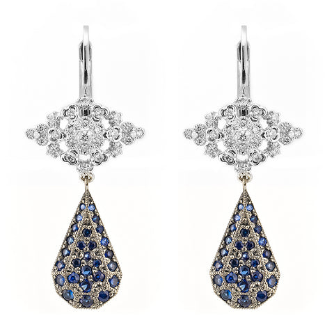“fleurs” Blue sapphire Earrings ブルーサファイアピアス 
