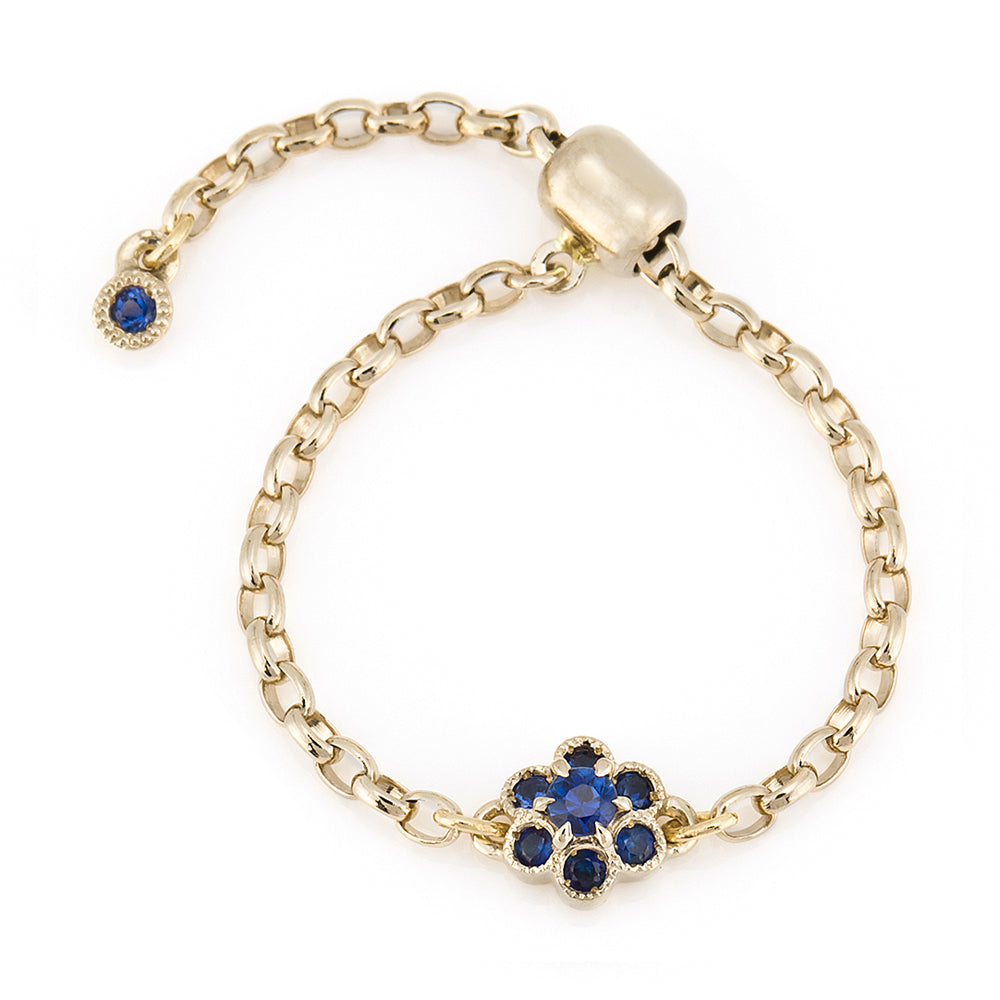 “fleurs”Blue Sapphire Chain-ringブルーサファイアチェーンリング（1330C）