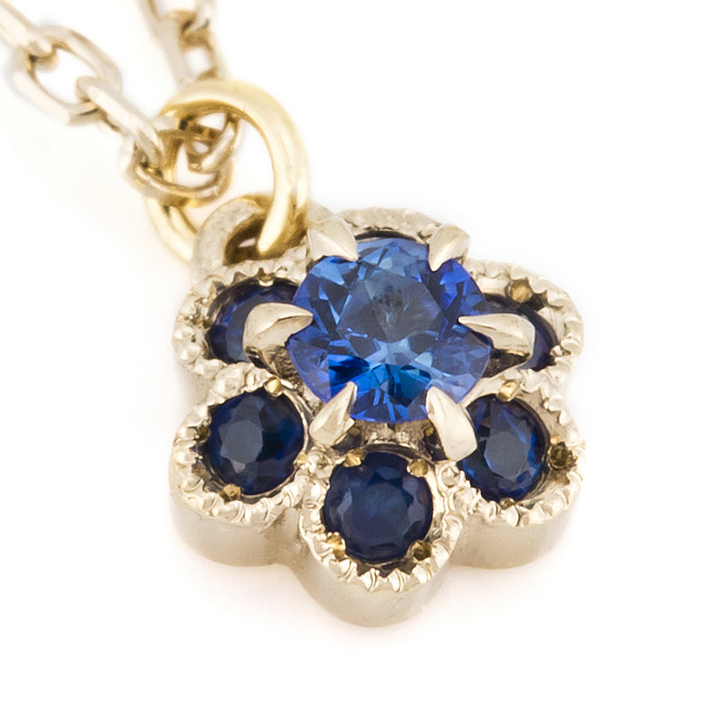 1332C “fleurs” Blue sapphire necklace – AbHeri オンラインショップ
