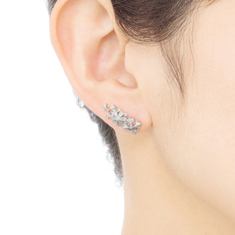 1406A “geometry” Diamond pierced-earrings – AbHeri オンラインショップ