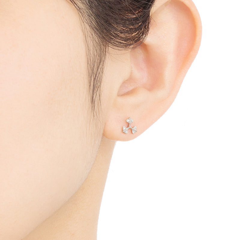1409A “geometry” Diamond pierced-earrings – AbHeri オンラインショップ