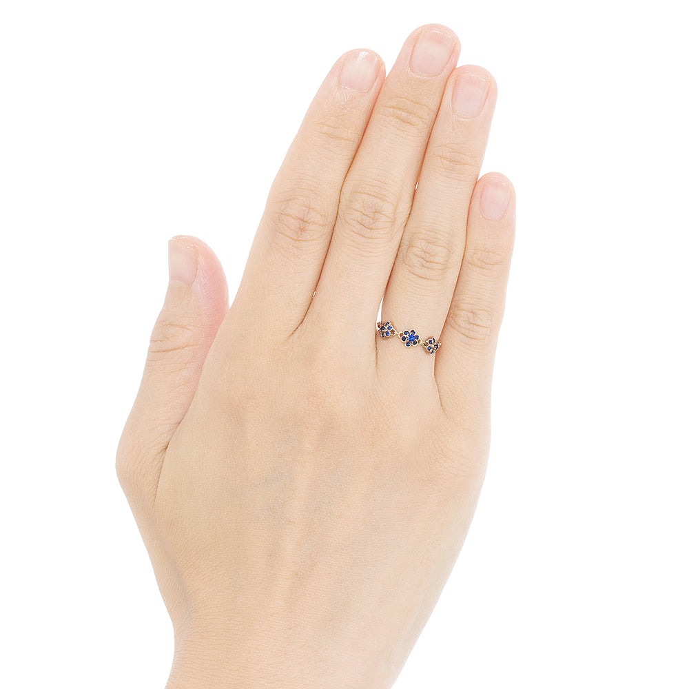 1331C “fleurs” Blue sapphire chain-ring – AbHeri オンラインショップ