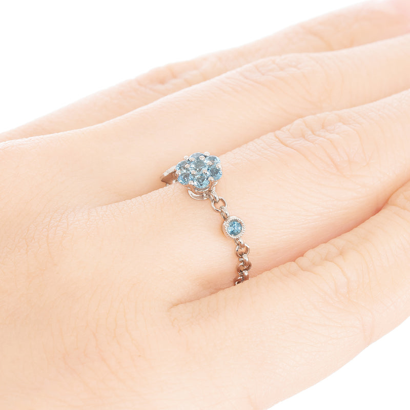 269X Aquamarine chain-ring – AbHeri オンラインショップ