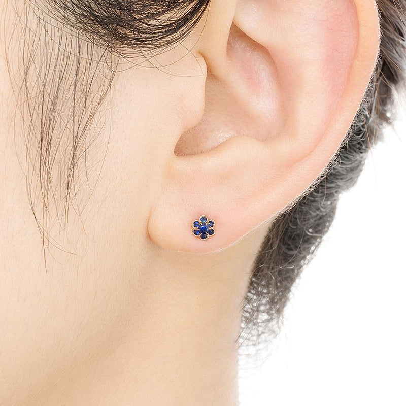 1333C “fleurs” Blue sapphire pierced-earrings – AbHeri オンライン 