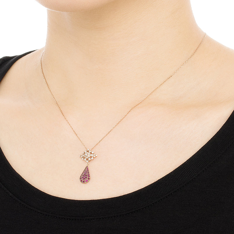 “fleurs”<br>Ruby Necklace<br>ルビーネックレス<br>（1328Ｂ）