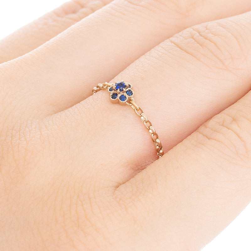 1330C “fleurs” Blue sapphire chain-ring – AbHeri オンラインショップ